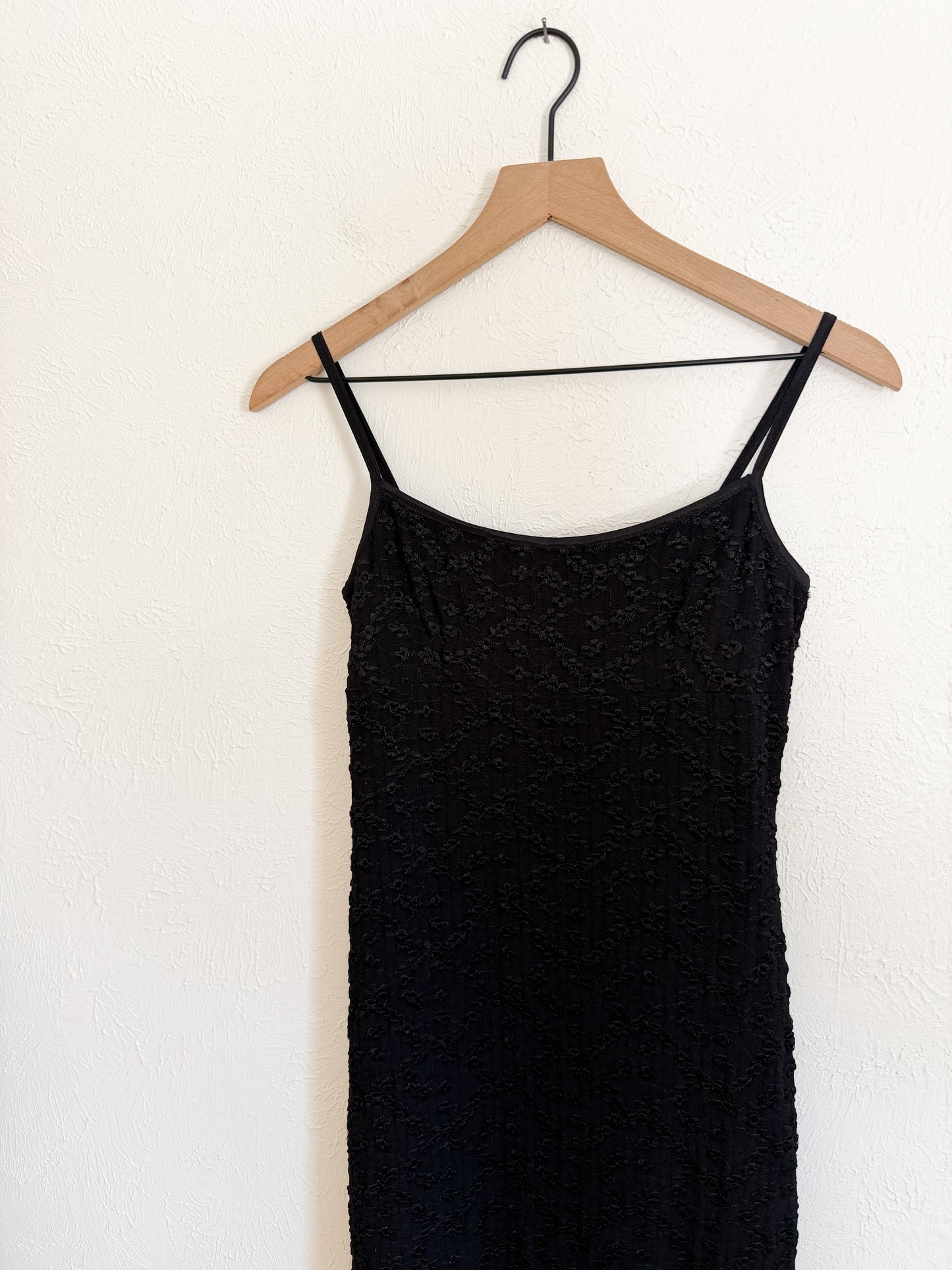 Anna K Vintage Floral Embroidered Black Dress (S)