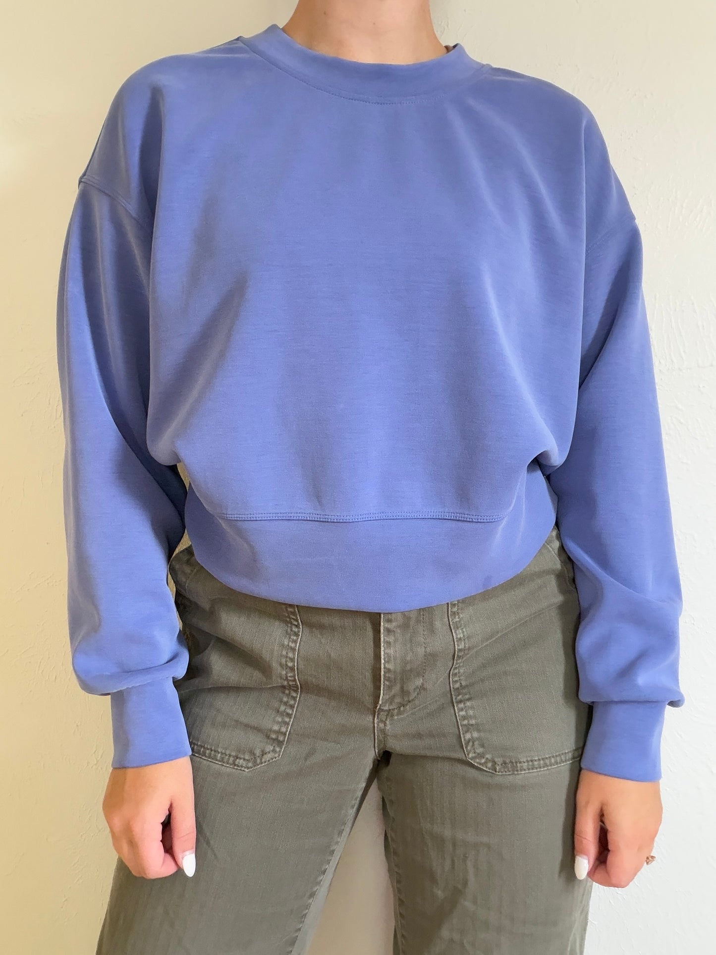 Lululemon Wild Indigo 'Perfectly Oversized Cropped Crew' (M)