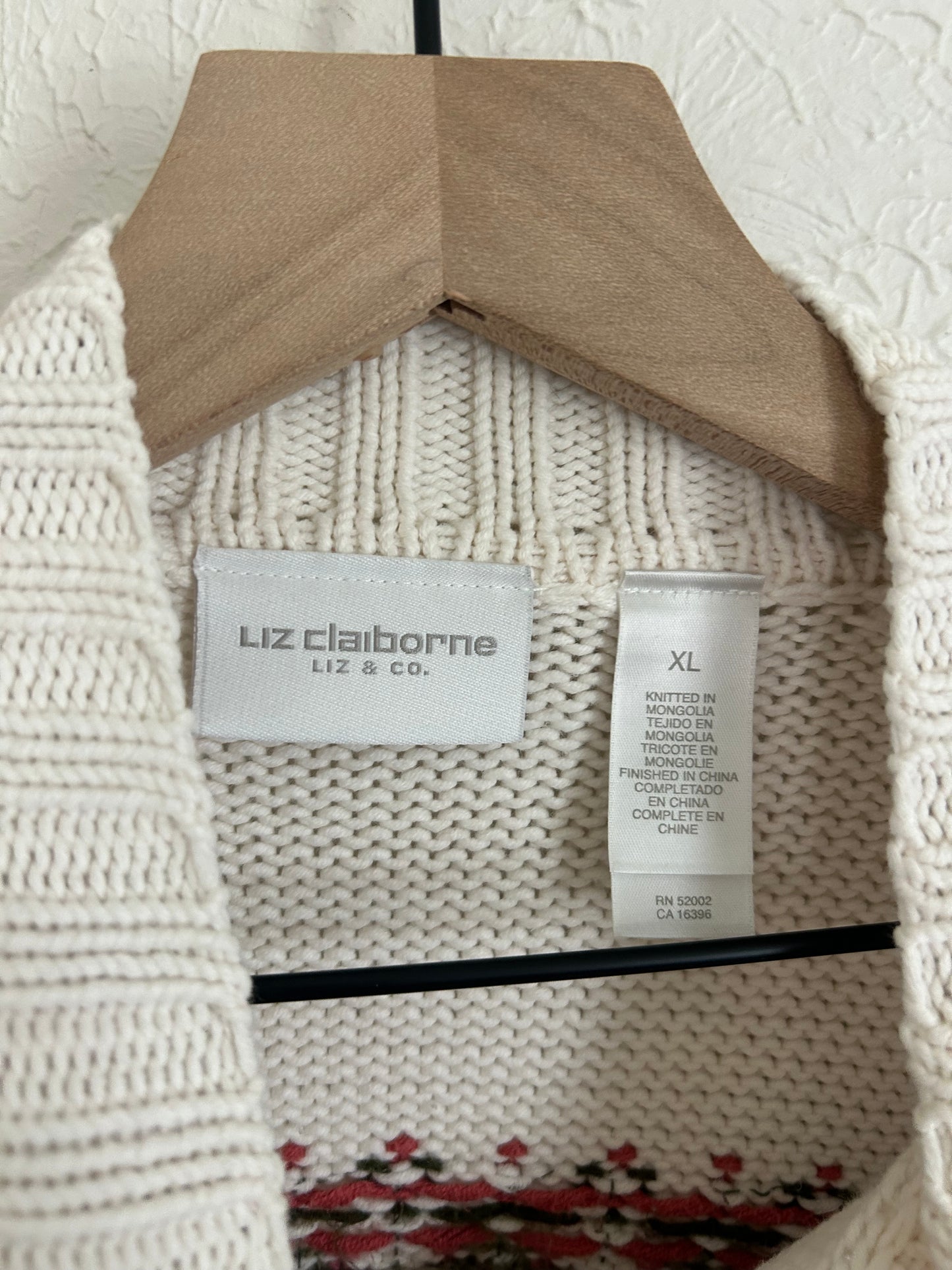 Liz Claiborne Knit Patterned Sweater (L)