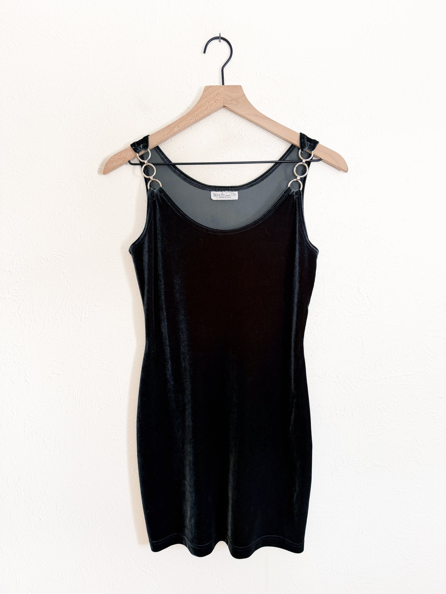 Vintage Blue Velvet Ring Dress (S)