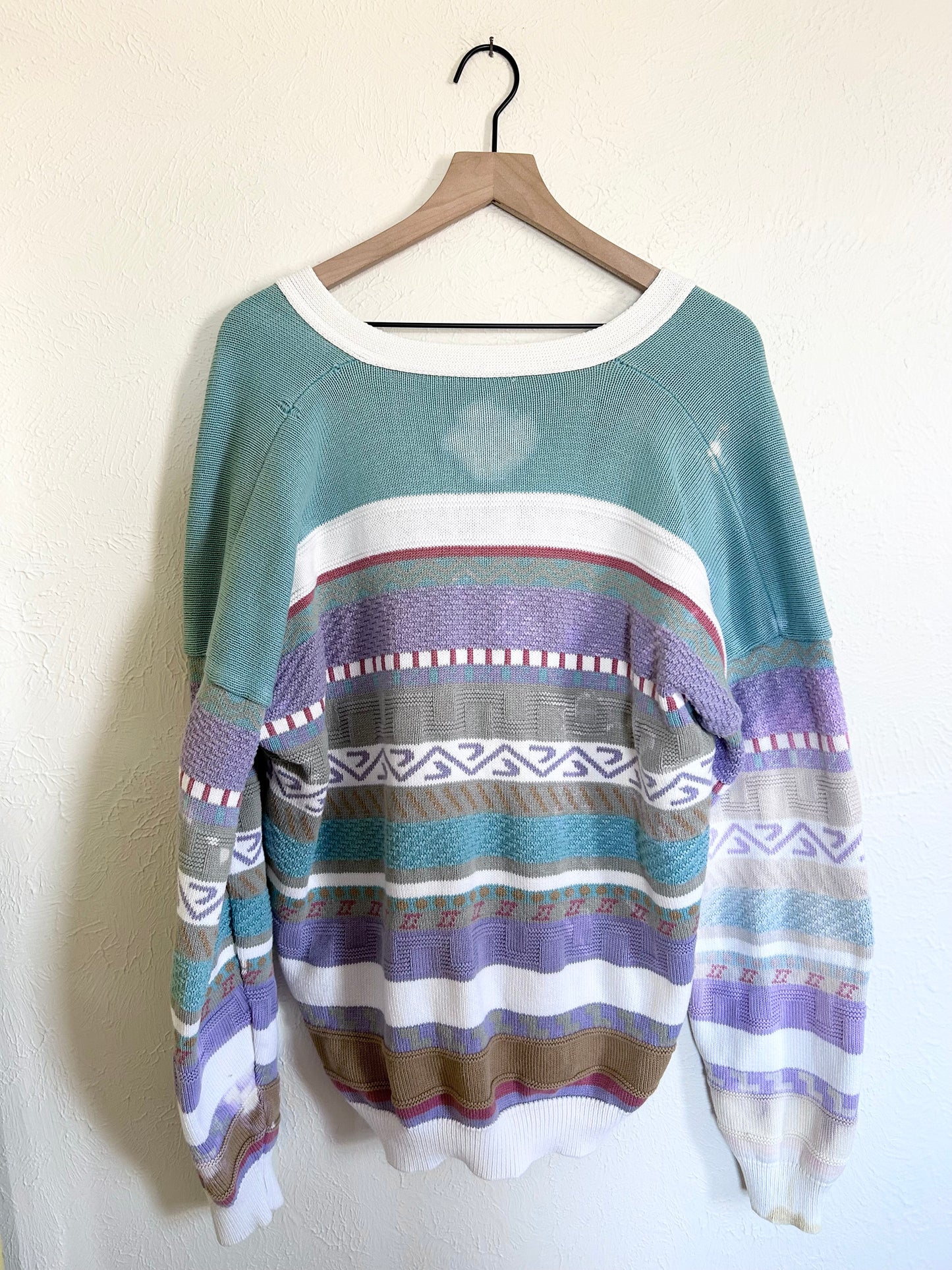 Pastel Coogi Style Cardigan (L)