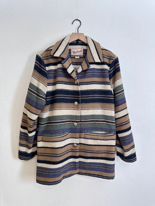 Woolrich Striped Wool Coat (M)