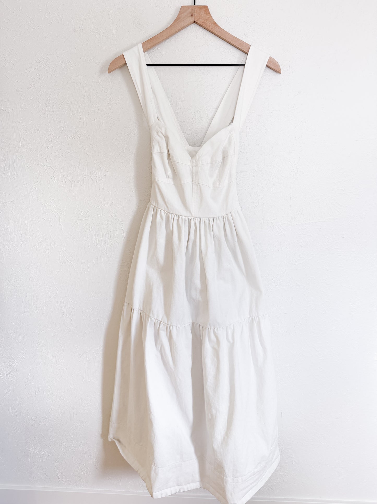 Anthropologie Forever That Girl White Denim Midi Dress (S)