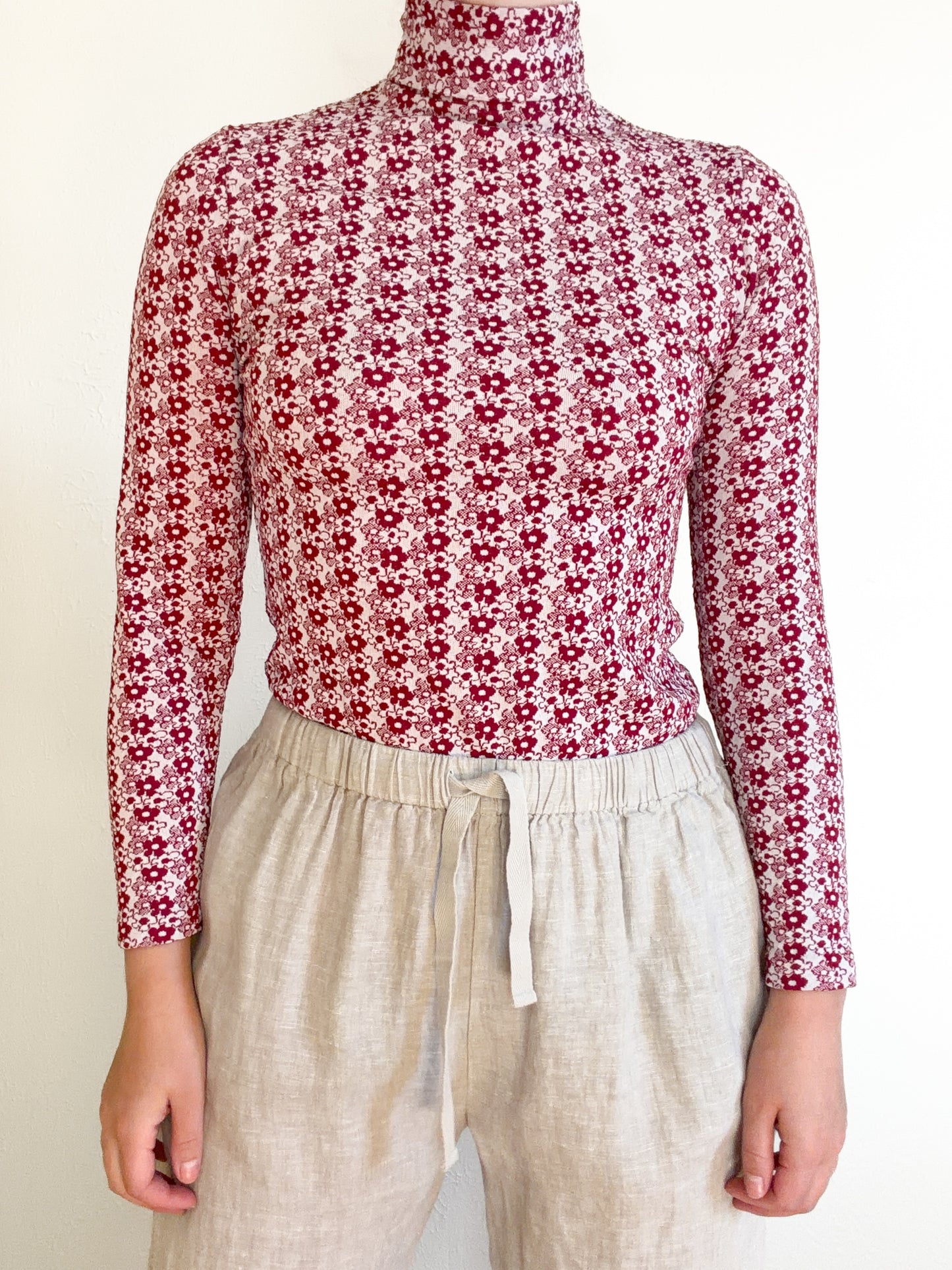 Vintage Floral Turtleneck Bodysuit (XS)