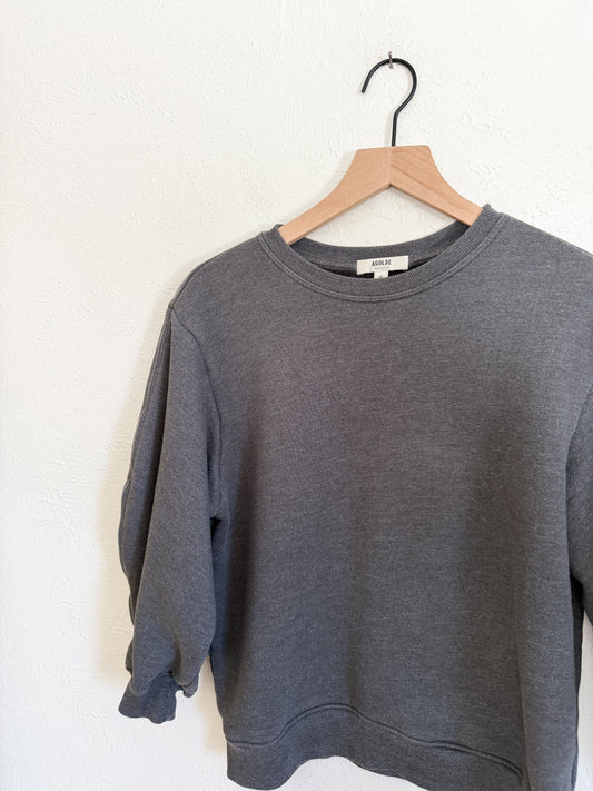 Agolde ‘Thora’ 3/4 Sleeve Crewneck Sweatshirt (M)