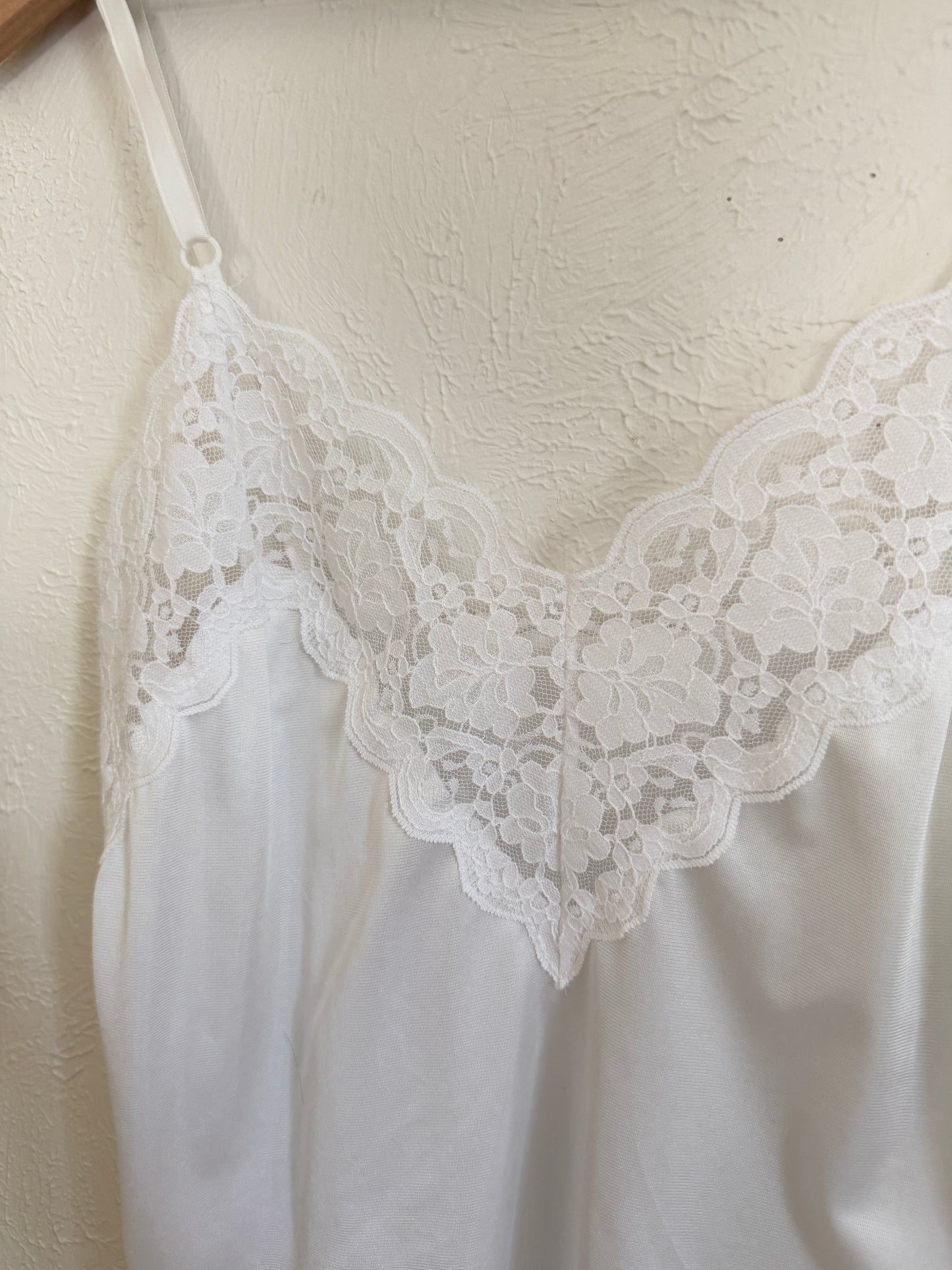Vintage 1970’s Union Made Lace Satin Tank (M)