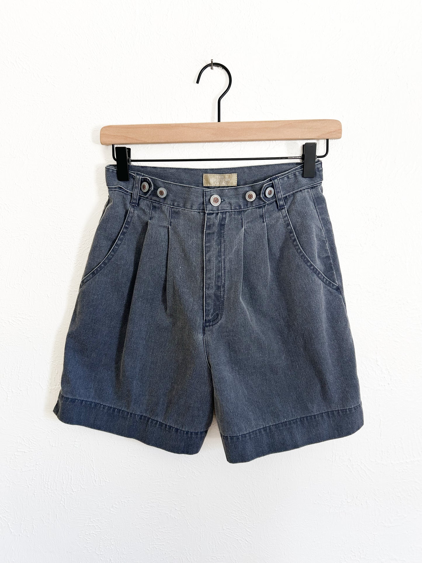 Territory Ahead Navy High Waisted Vintage Shorts (4)