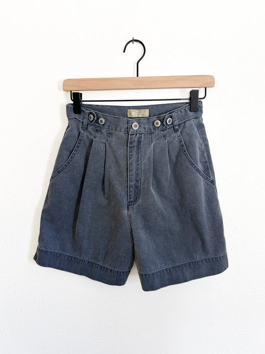 Territory Ahead Navy High Waisted Vintage Shorts (4)