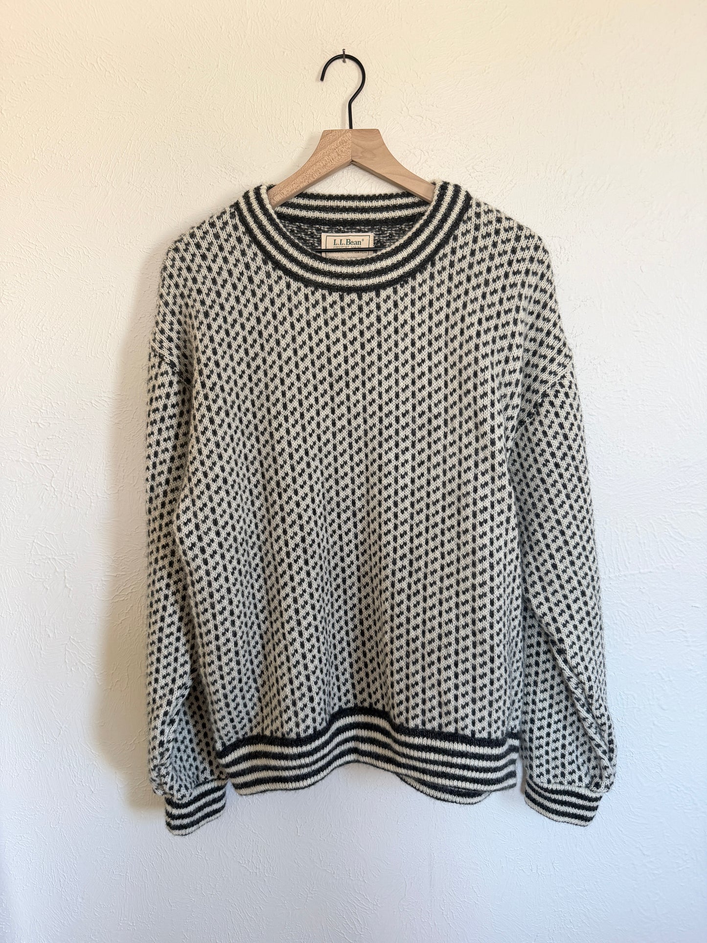 LL Bean Vintage Norwegian Bullseye Wool Sweater (XL)