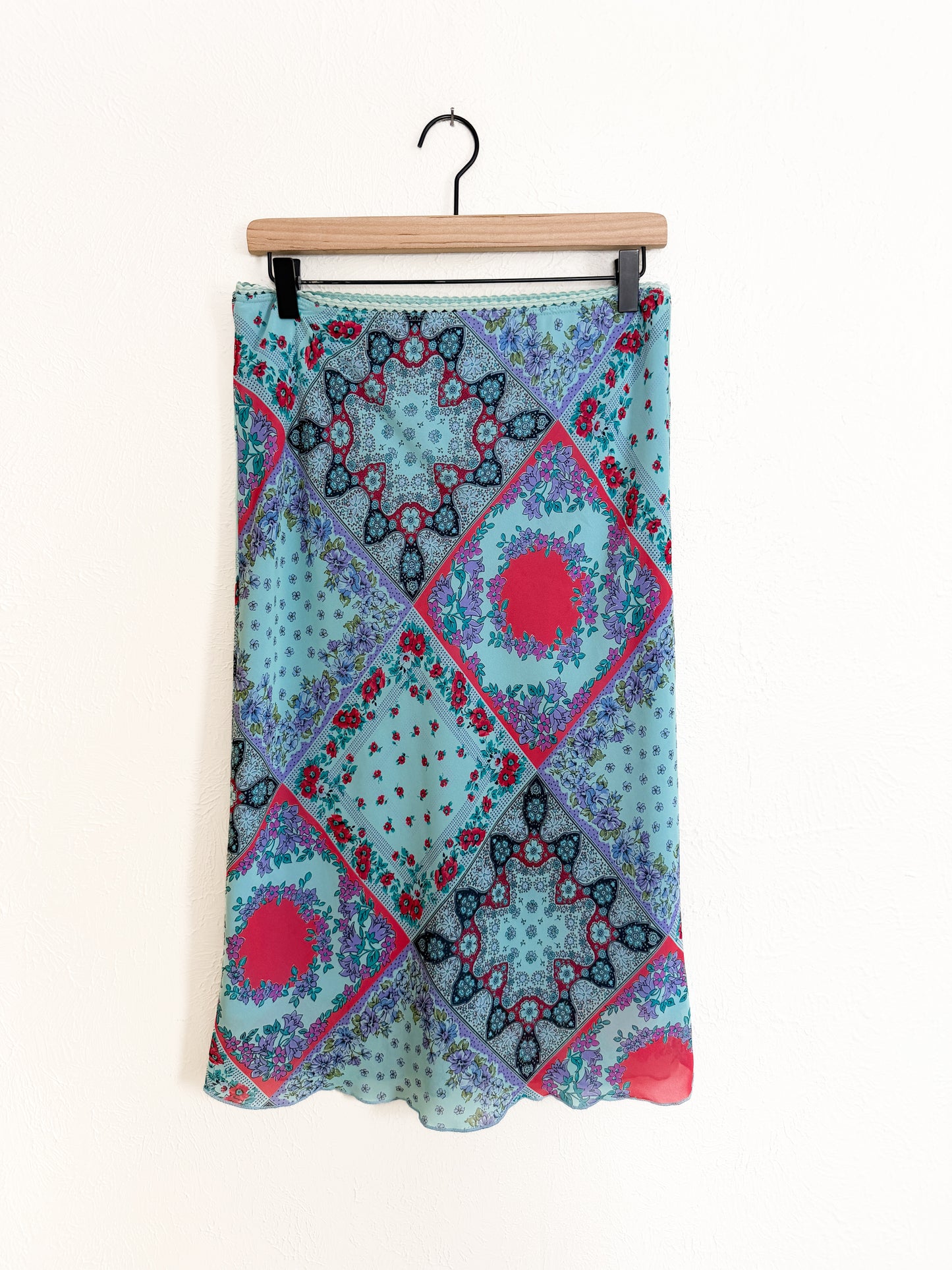 Vintage Floral Bandana Print Skirt (M/L)