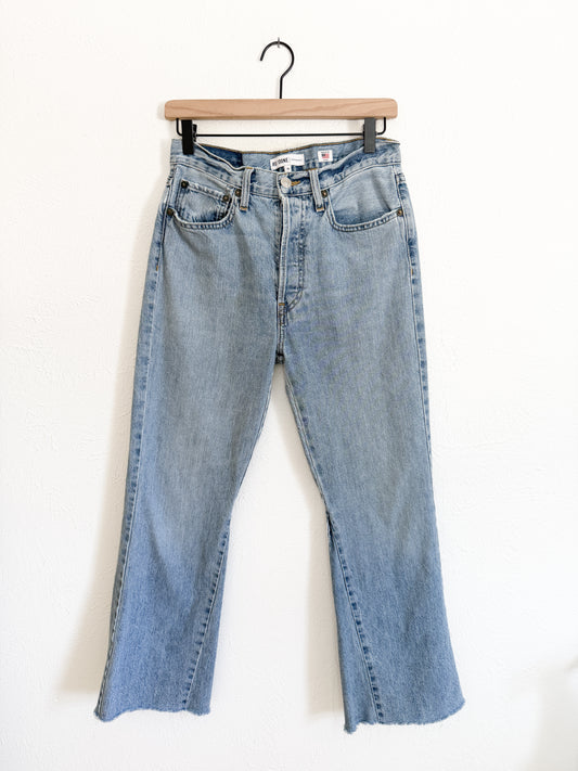 Re/Done High Rise Crop Flare Jeans (4/6)