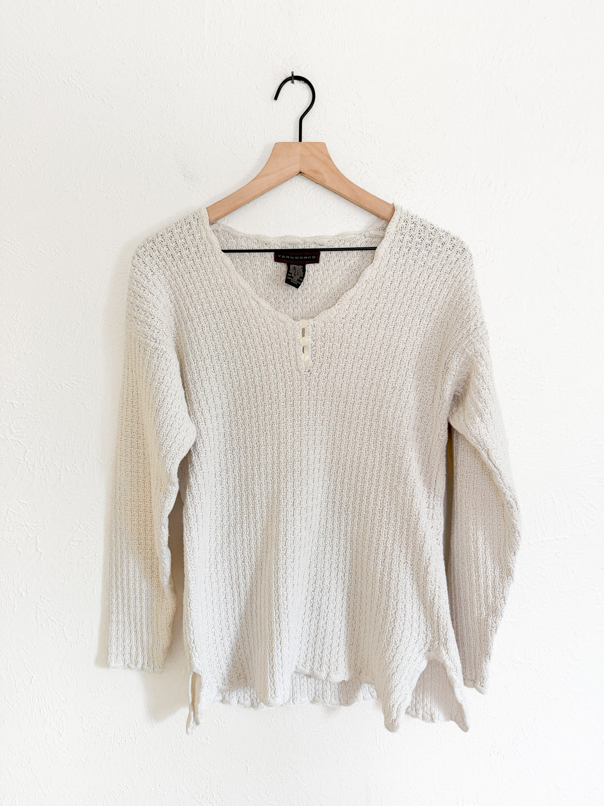 Vintage White Knit Sweater (M)