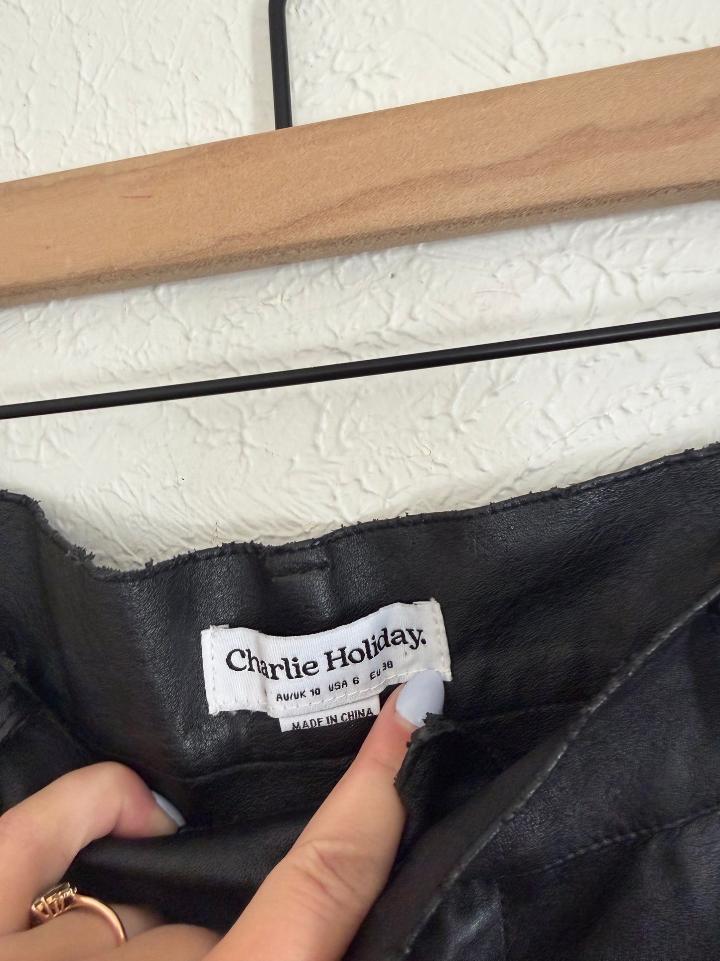 Charlie Holiday Black Pleather Shorts (6)