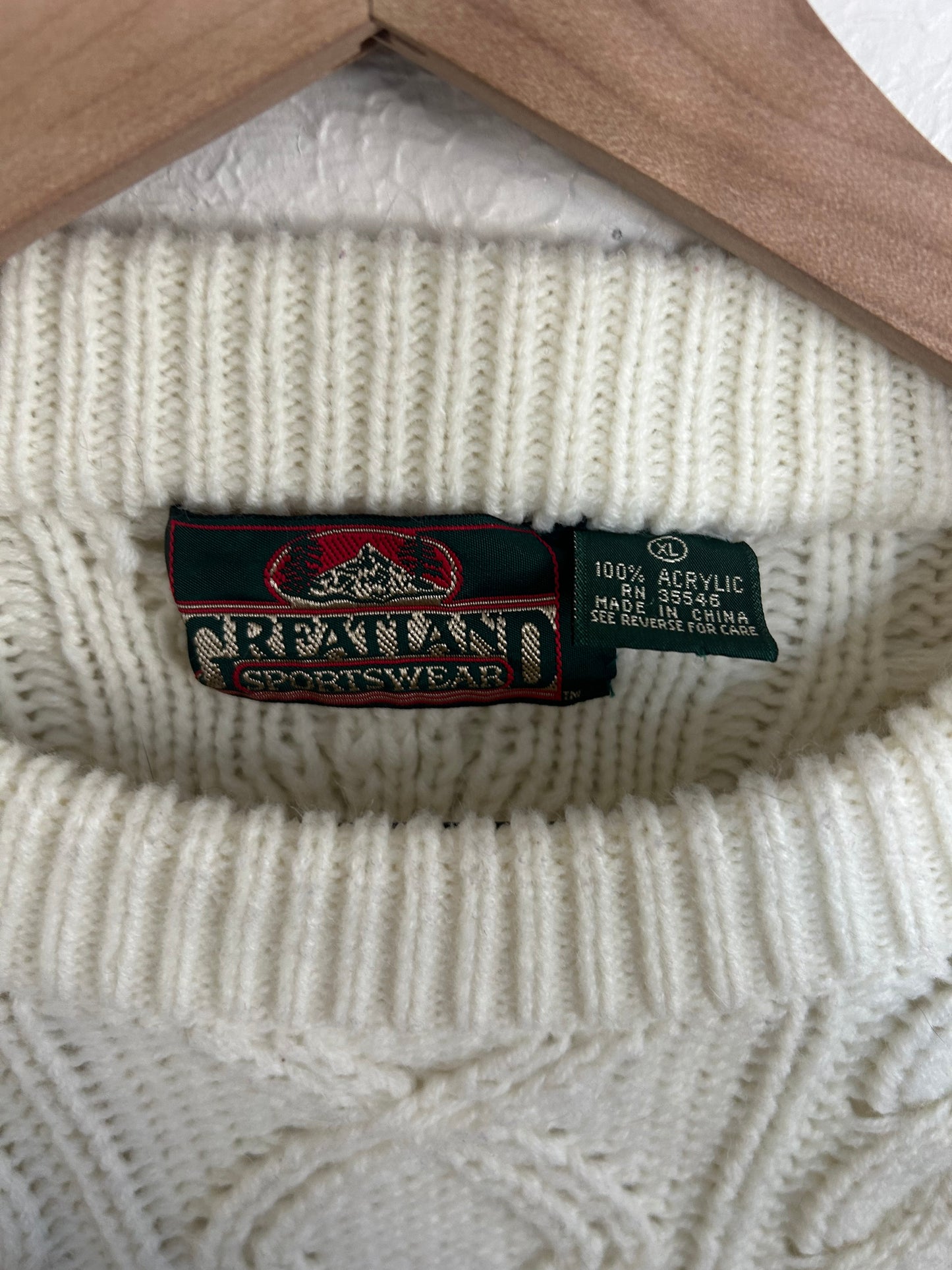 Vintage Cable Knit Sweater (L)