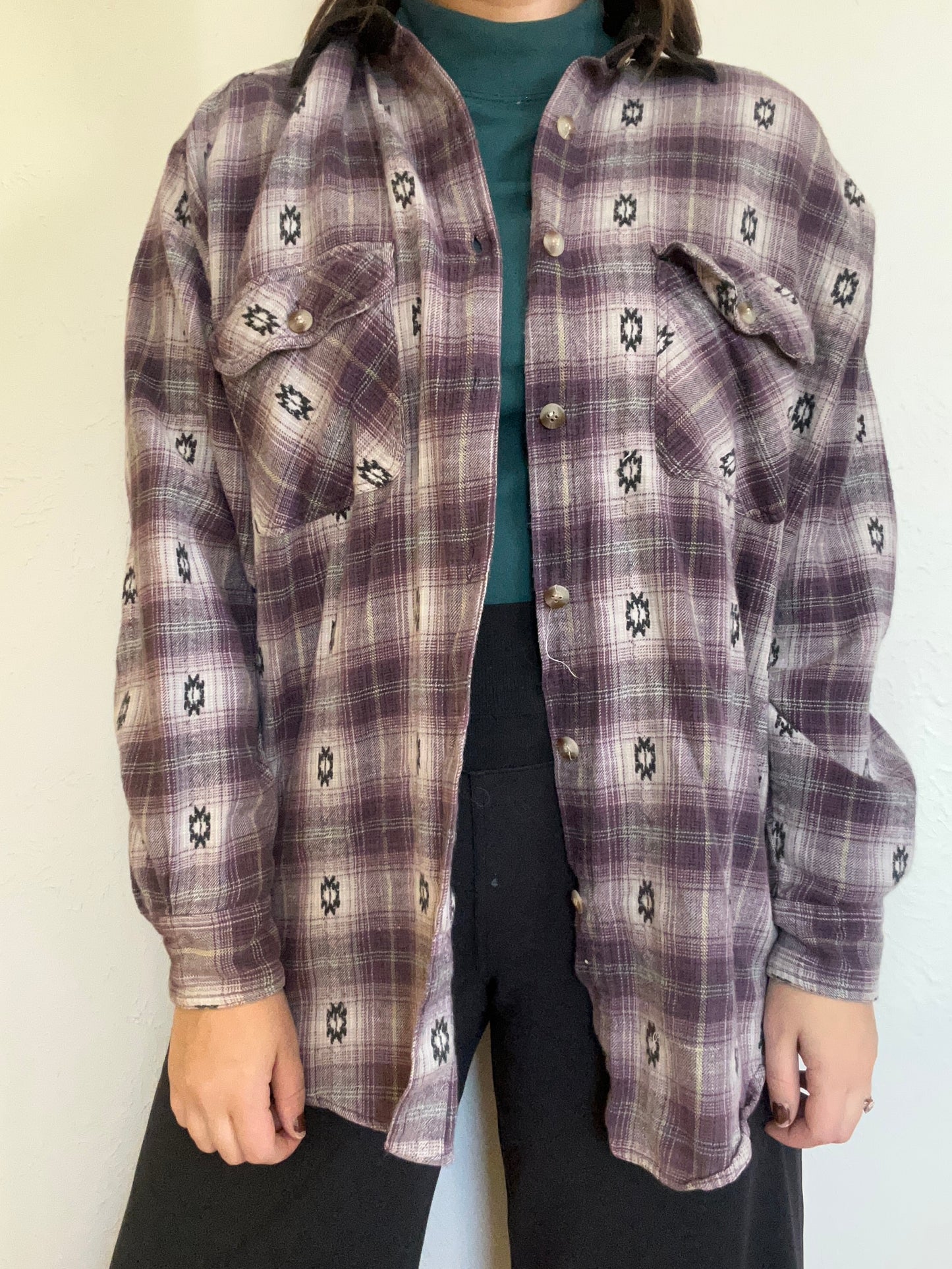 Corduroy Collared Purple Flannel (M)