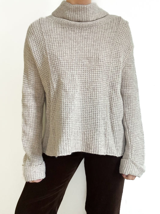 Free People ‘Sidewinder’ Waffle Knit Wool Sweater (S)