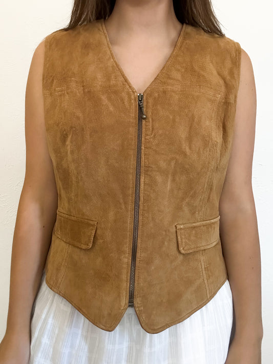 Vintage Faded Glory Leather Vest (XL)
