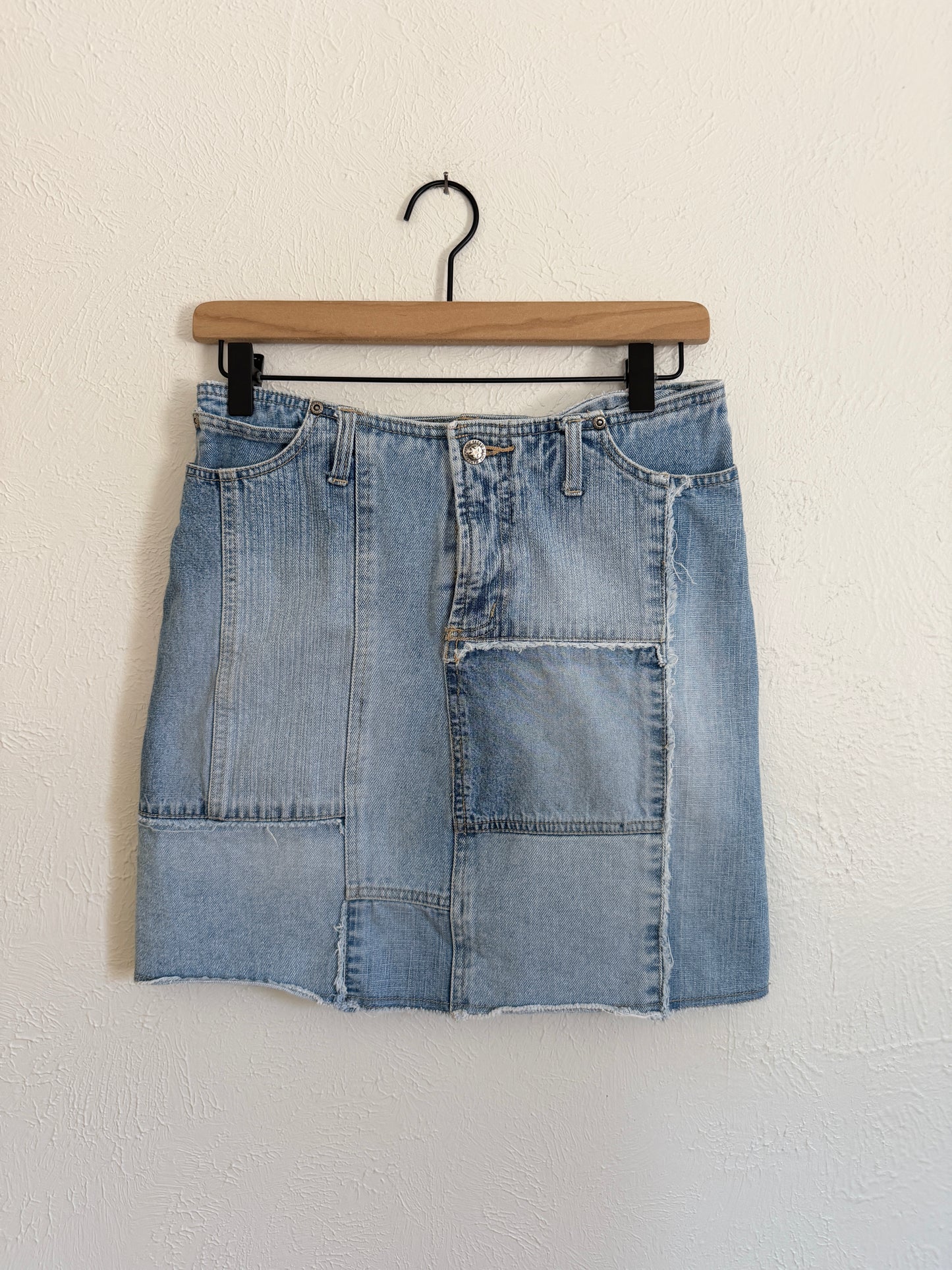 Vintage Patchwork Denim Skirt (4)