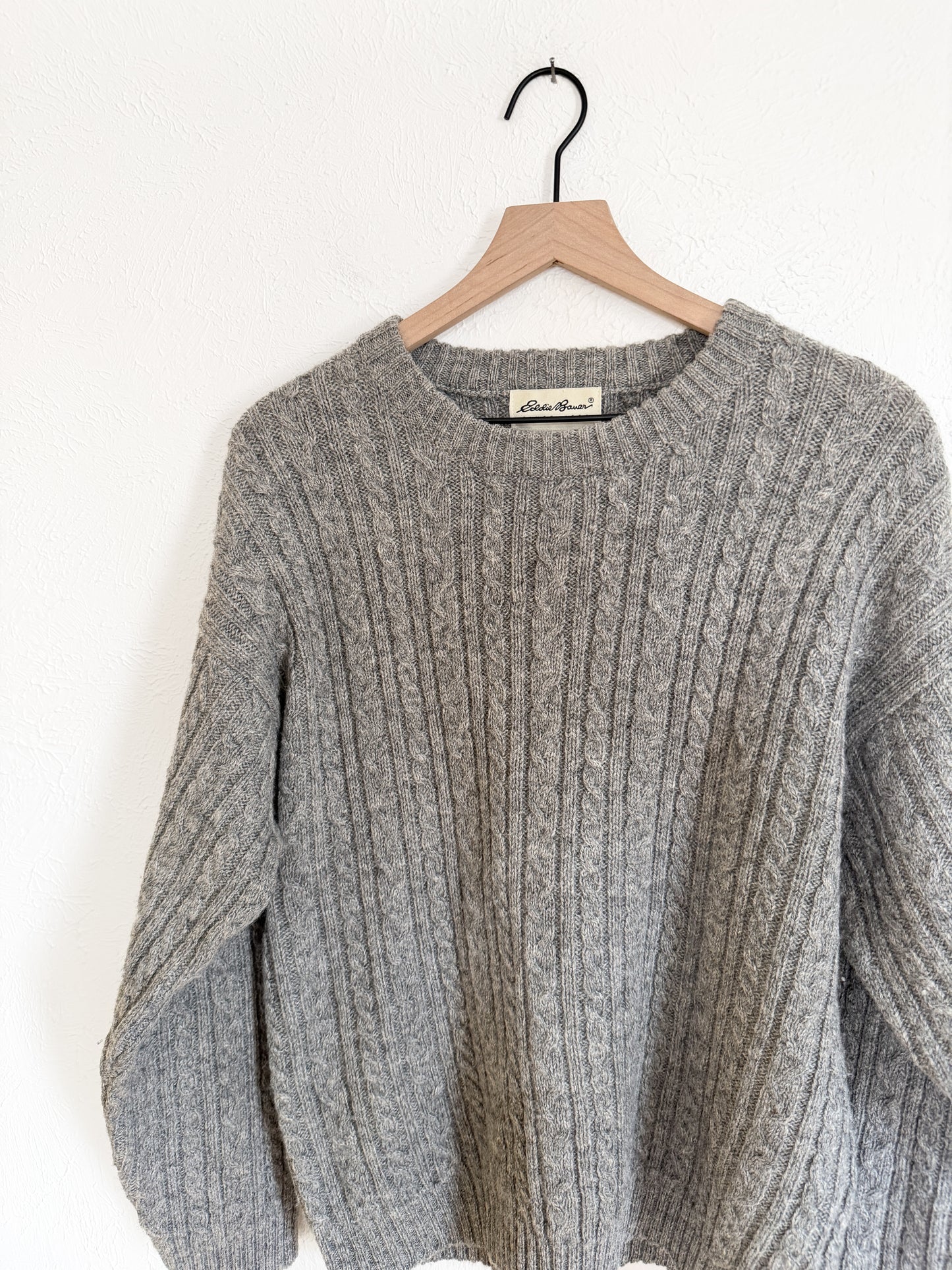 Eddie Bauer Grey Wool Vintage Sweater (M)