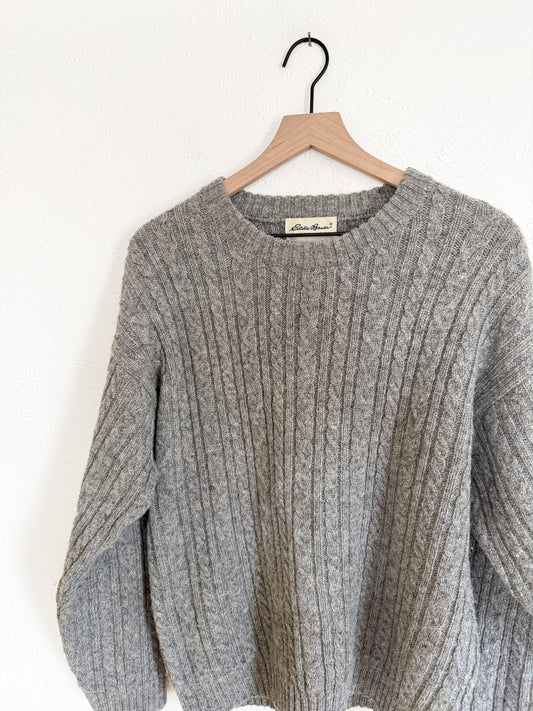 Eddie Bauer Grey Wool Vintage Sweater (M)