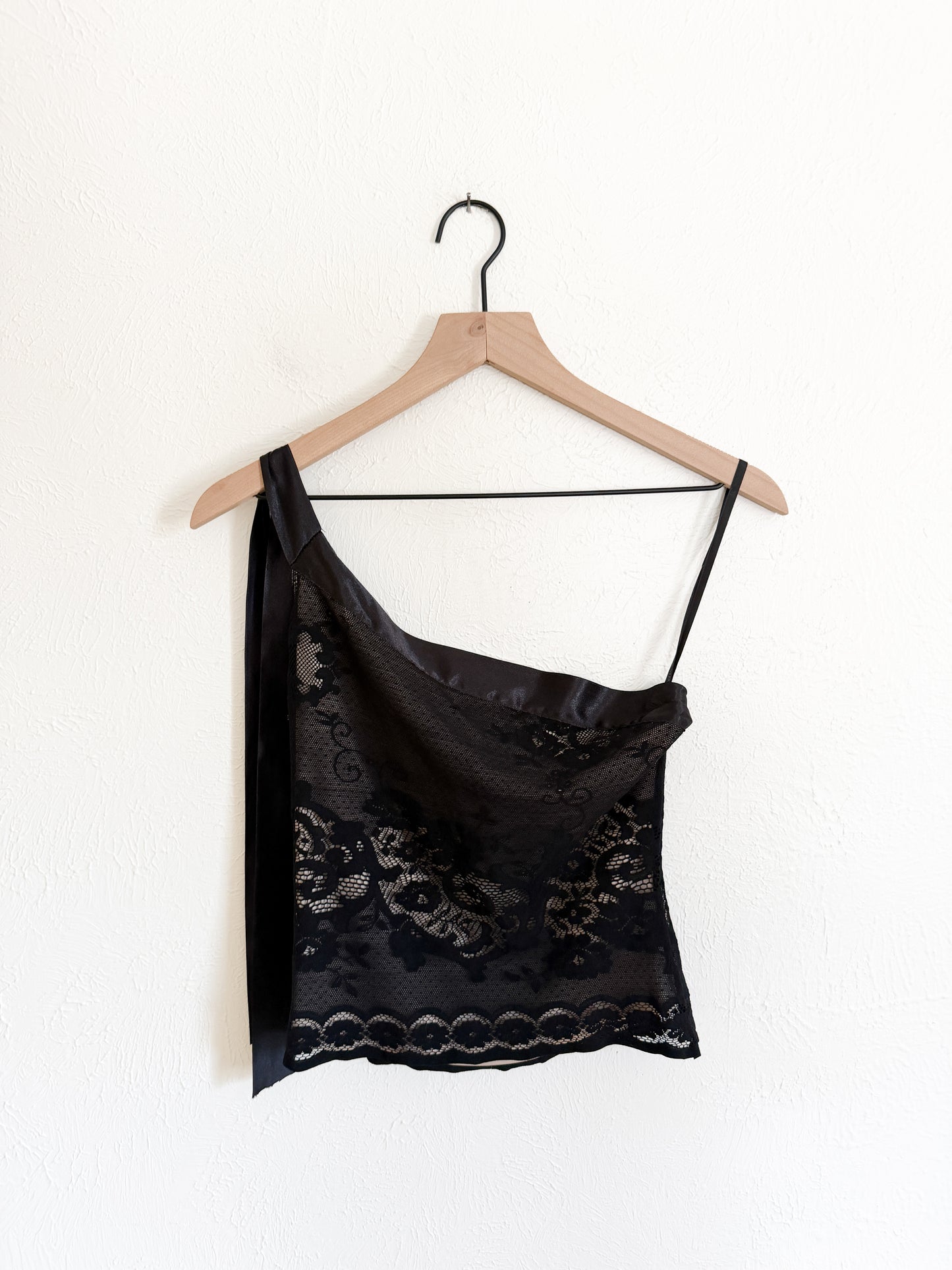 Y2K Vintage Rampage One Shoulder Lace Tank (M)