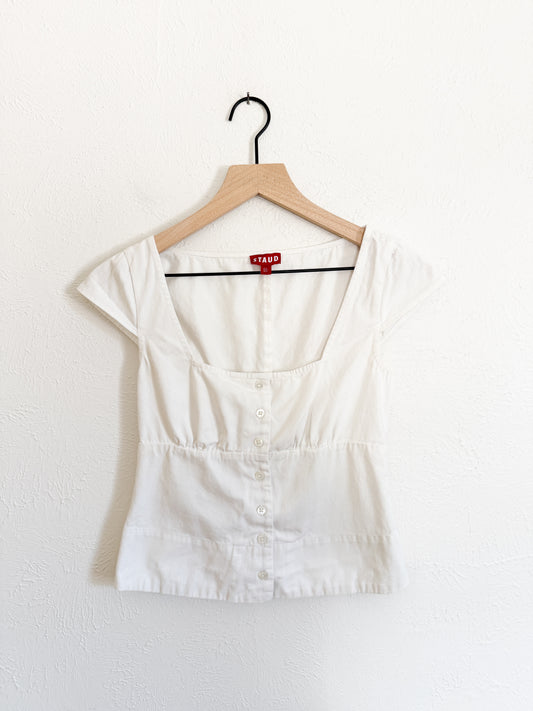 Staud White Button Top (XS)