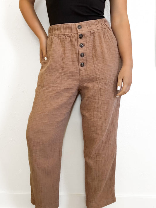 Madewell Muslin Button Pants (M)