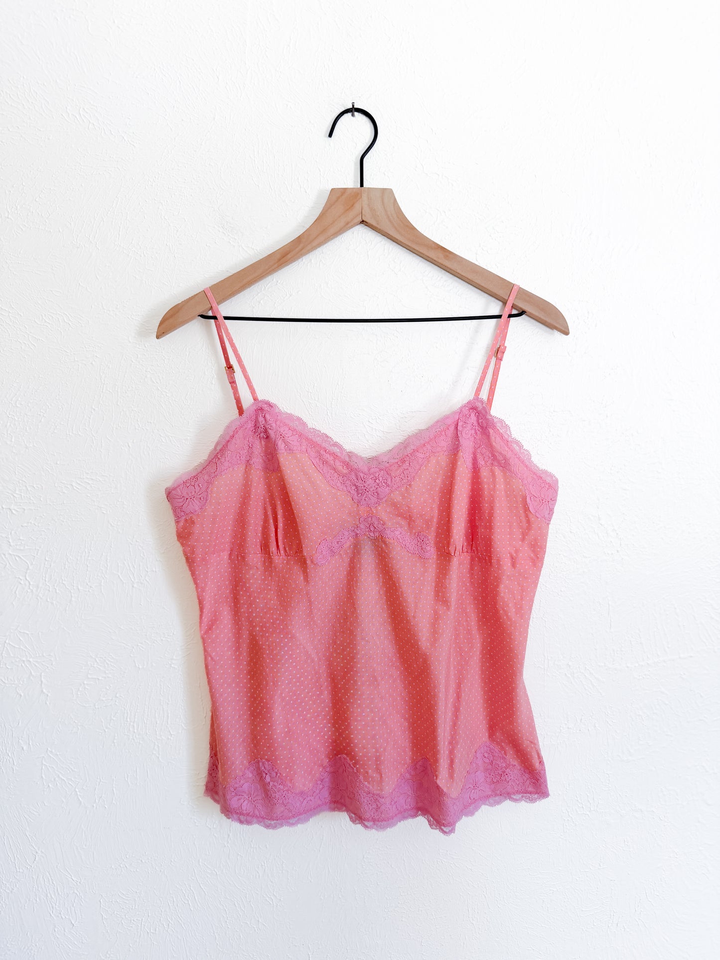 Express Pink Polka Dot Y2K Vintage Tank (XL)