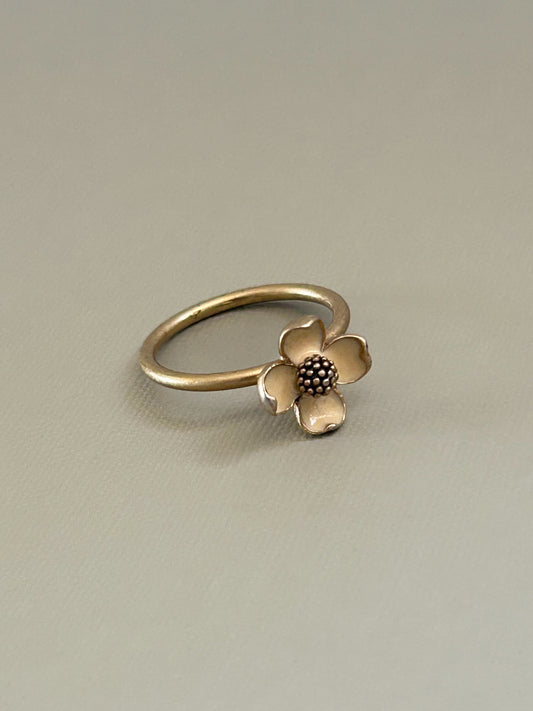 Floral White Ring