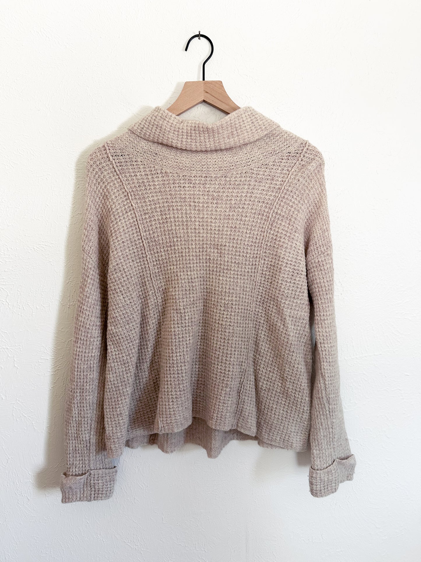 Free People ‘Sidewinder’ Waffle Knit Wool Sweater (S)