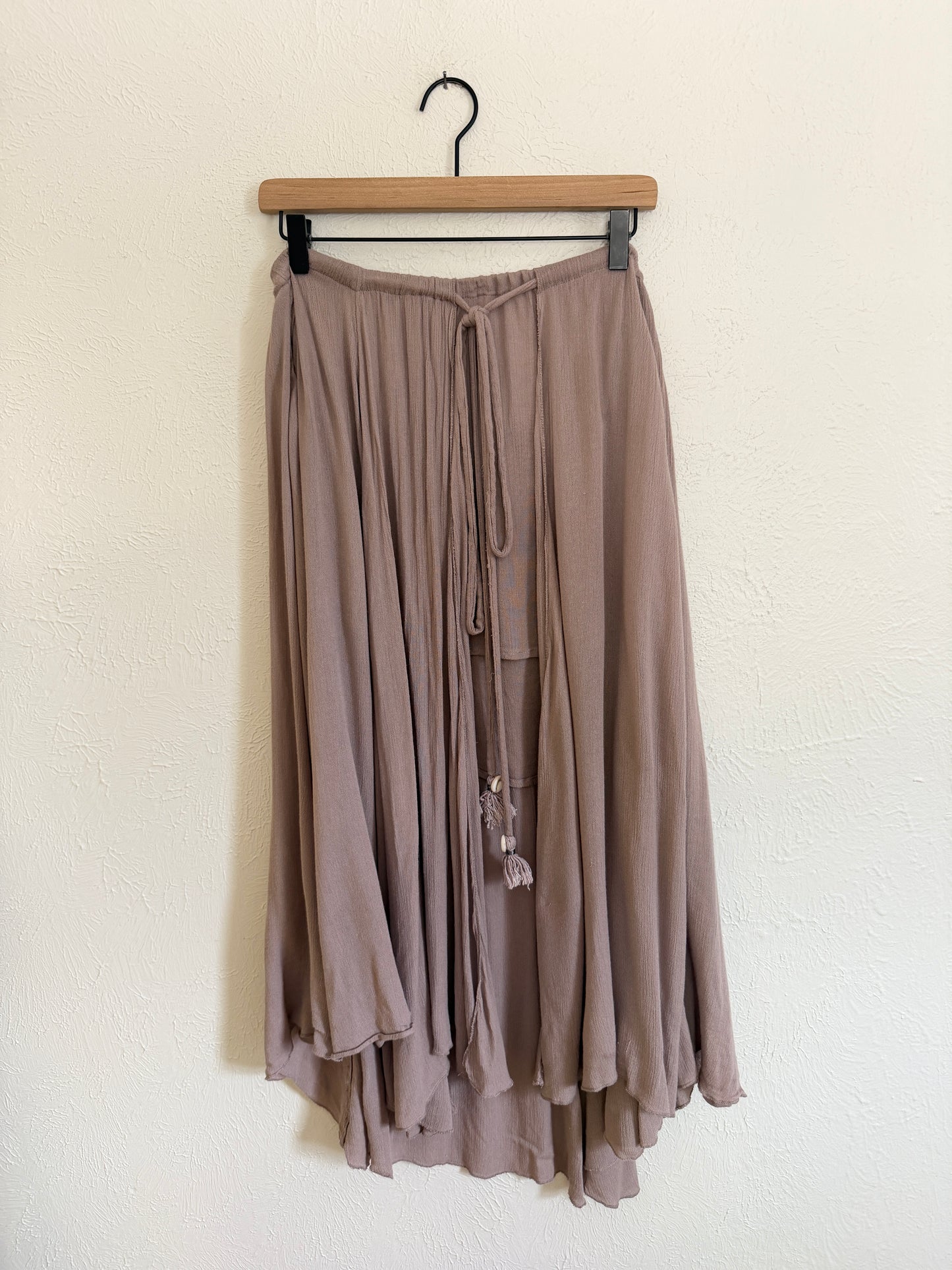 Free People Mauve Tiered Seashell Skirt (S)