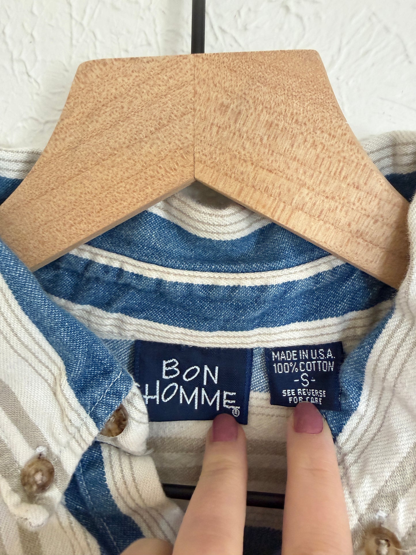 Vintage Thick Striped Button Up (S/M)