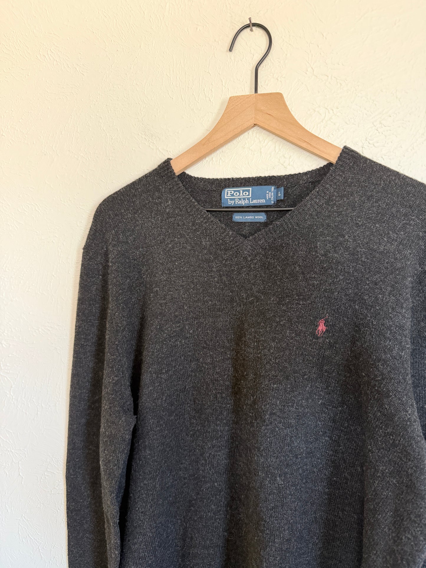 Ralph Lauren Grey Lambswool Sweater (L)