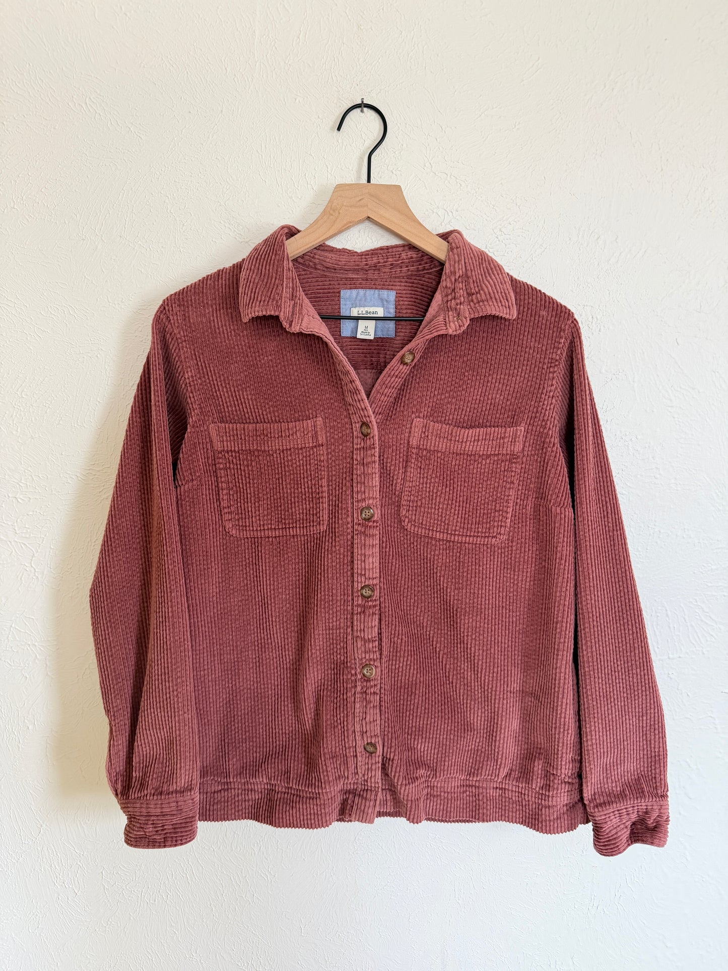 LL Bean Mauve Corduroy Shirt (M)