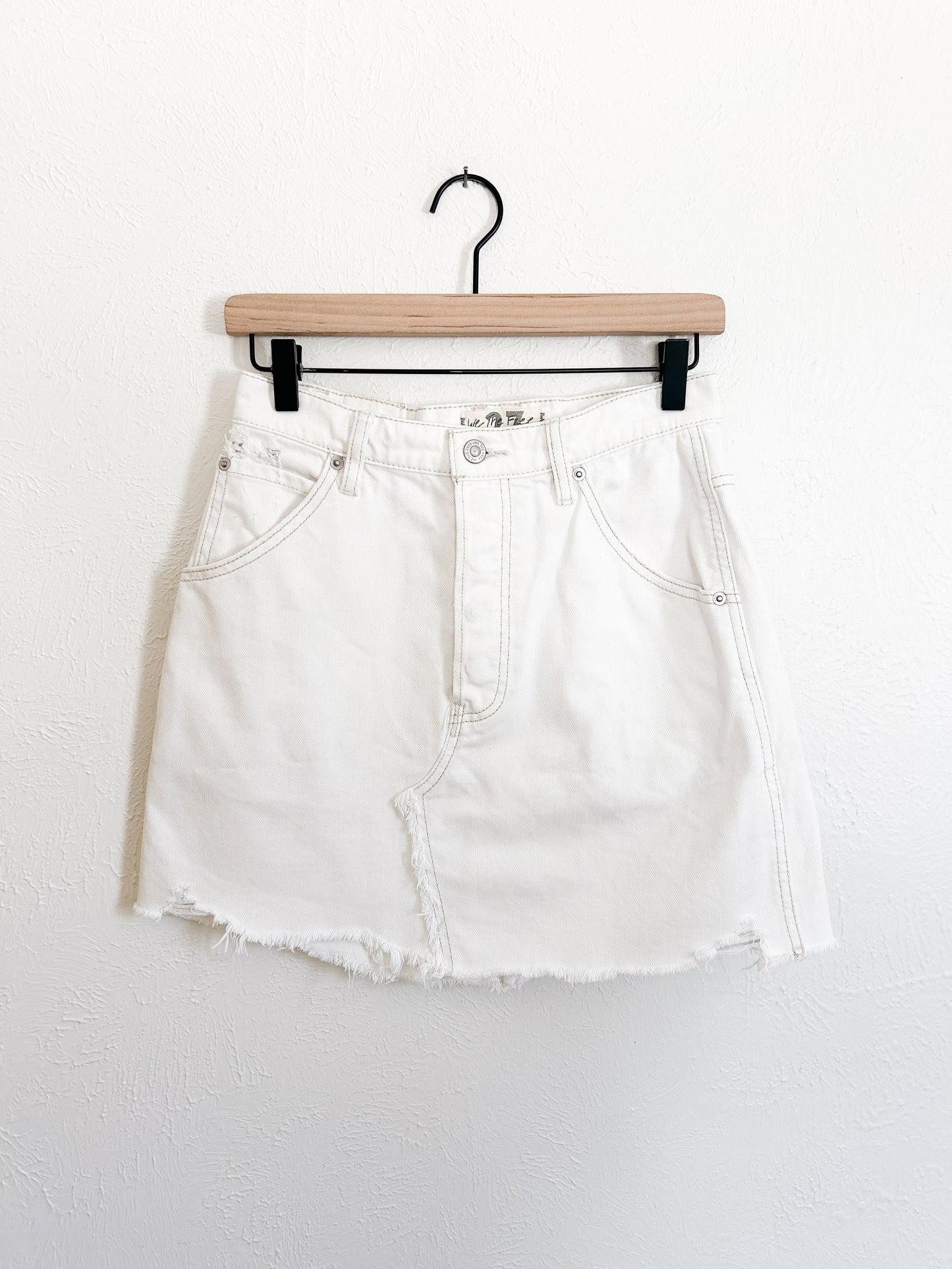 Free People White Denim Skirt (27)