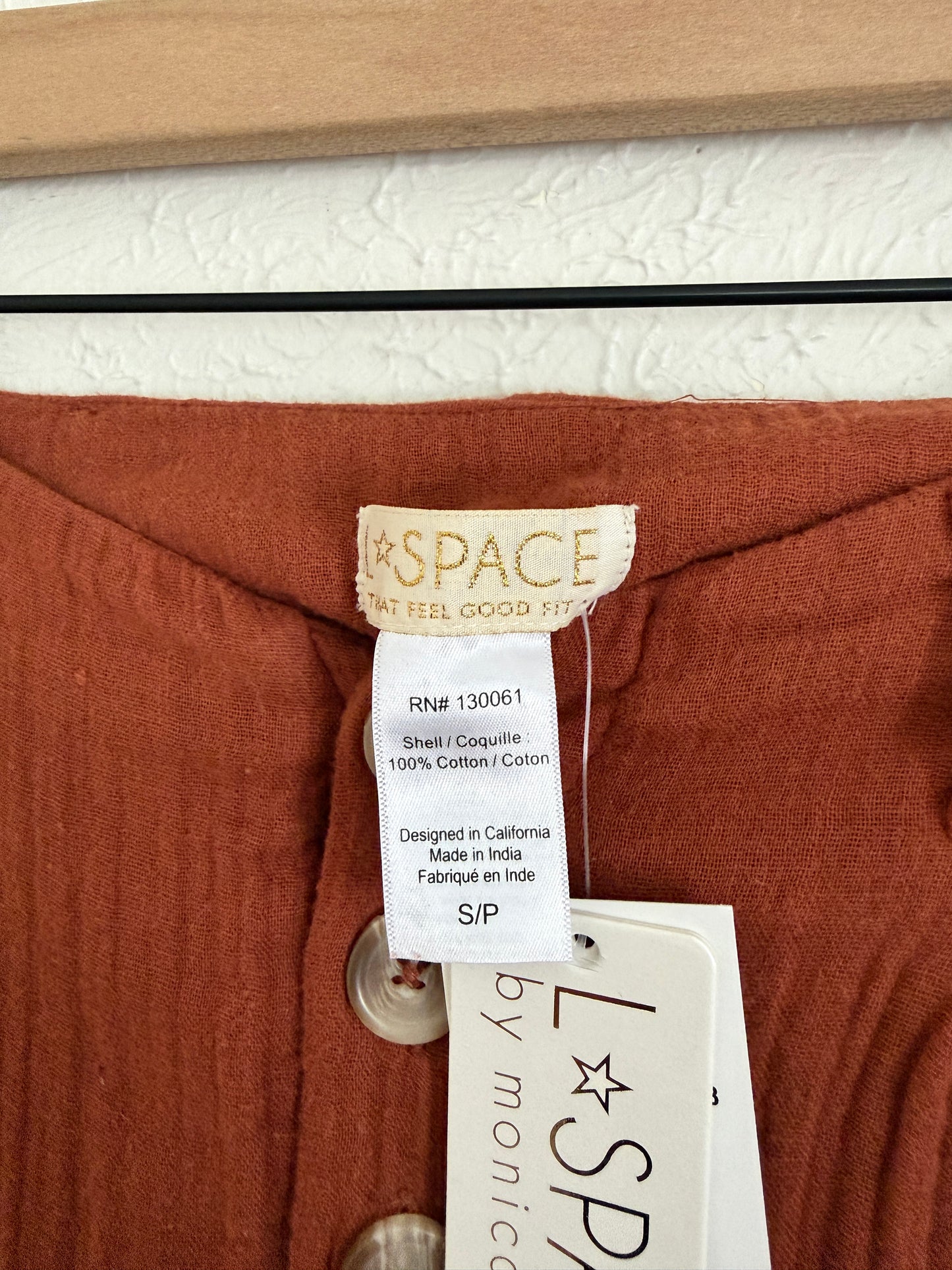 NWT L Space Rust Gauze Georgie Pants (S)