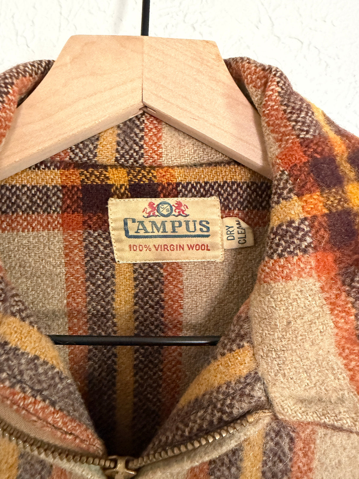 Vintage Wool Plaid Jacket (M)