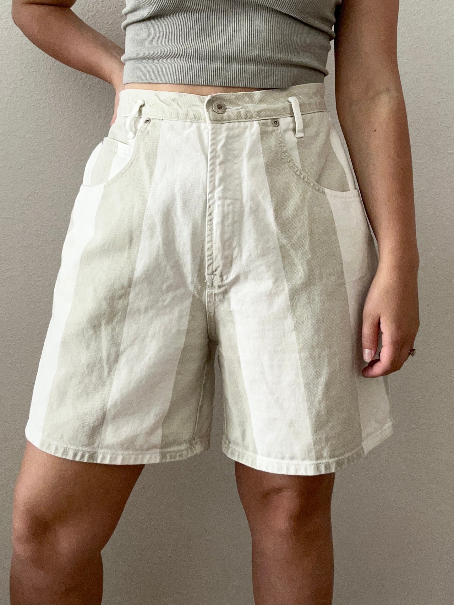 Vintage Neutral Striped Shorts (14)