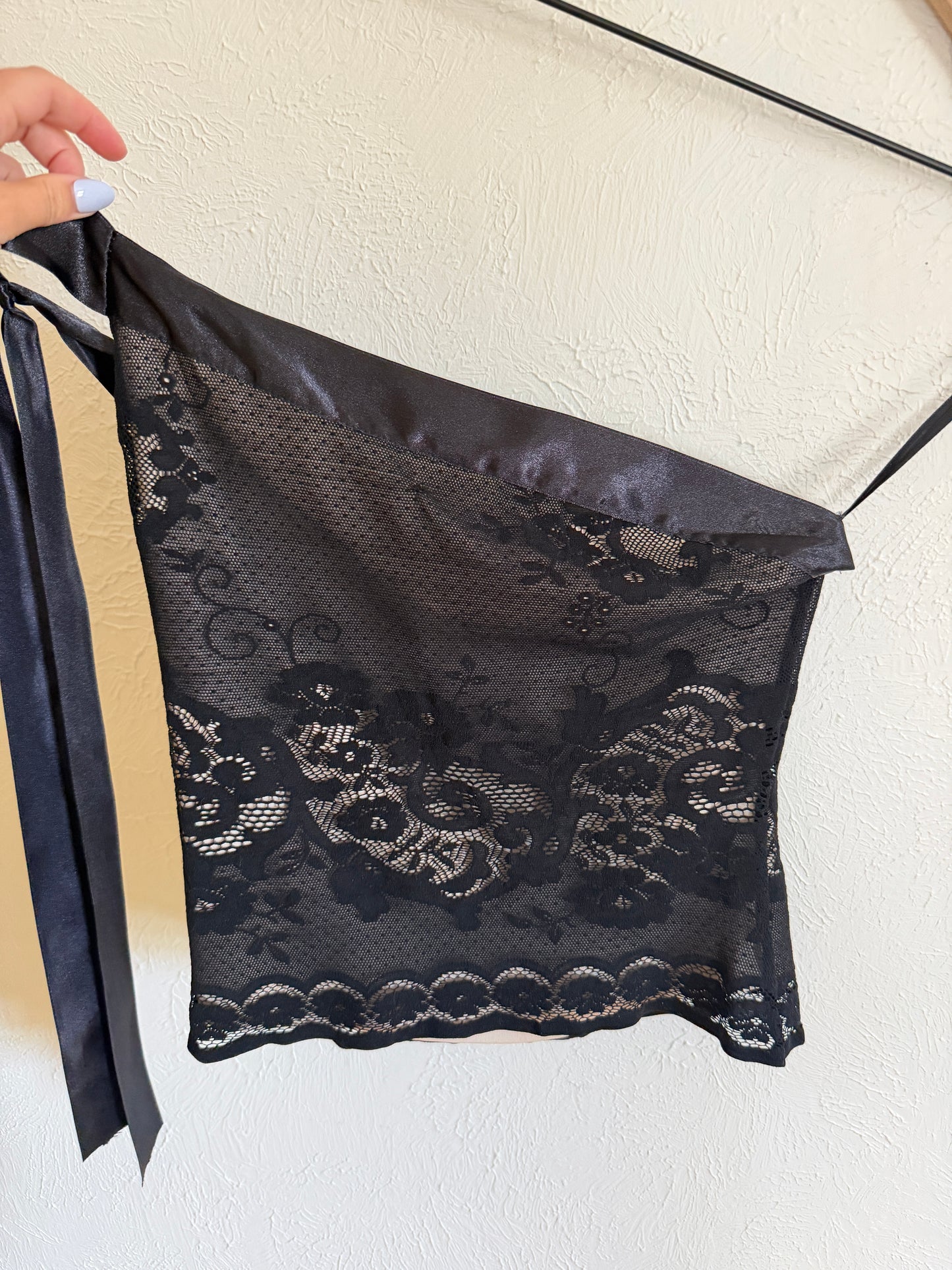 Y2K Vintage Rampage One Shoulder Lace Tank (M)