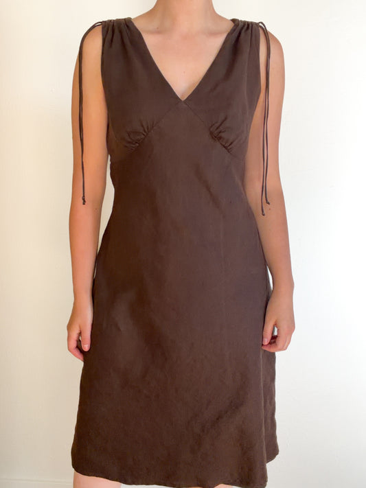 GAP Brown Linen Vintage Dress (M)