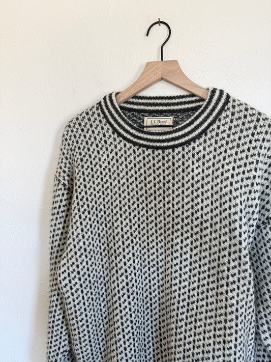 LL Bean Vintage Norwegian Bullseye Wool Sweater (XL)