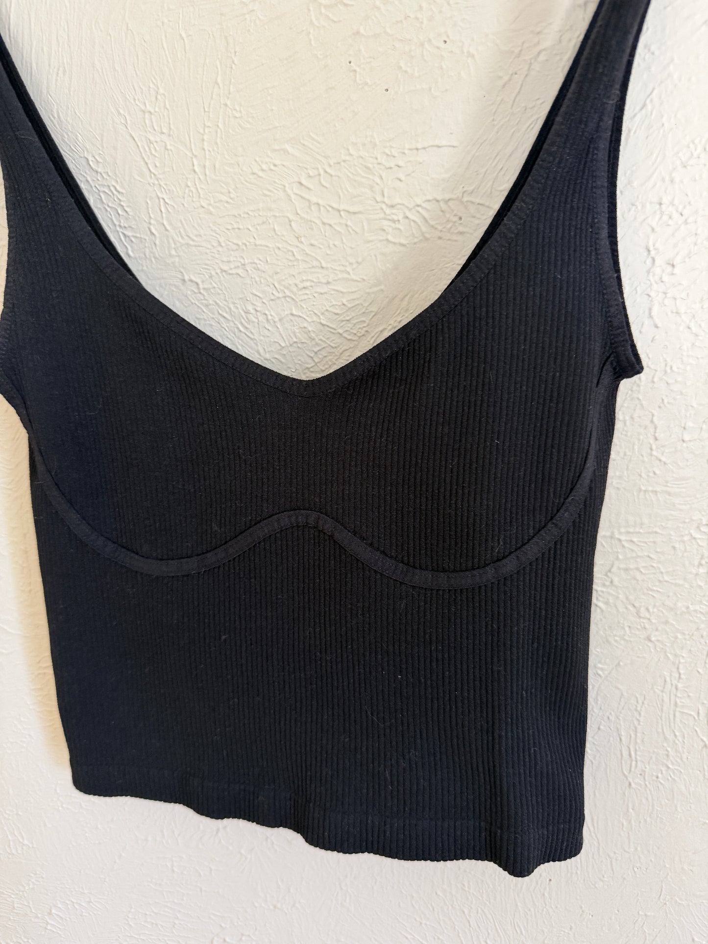 Intimately Free People Meg Seamless Black Crop Tank (M/L)