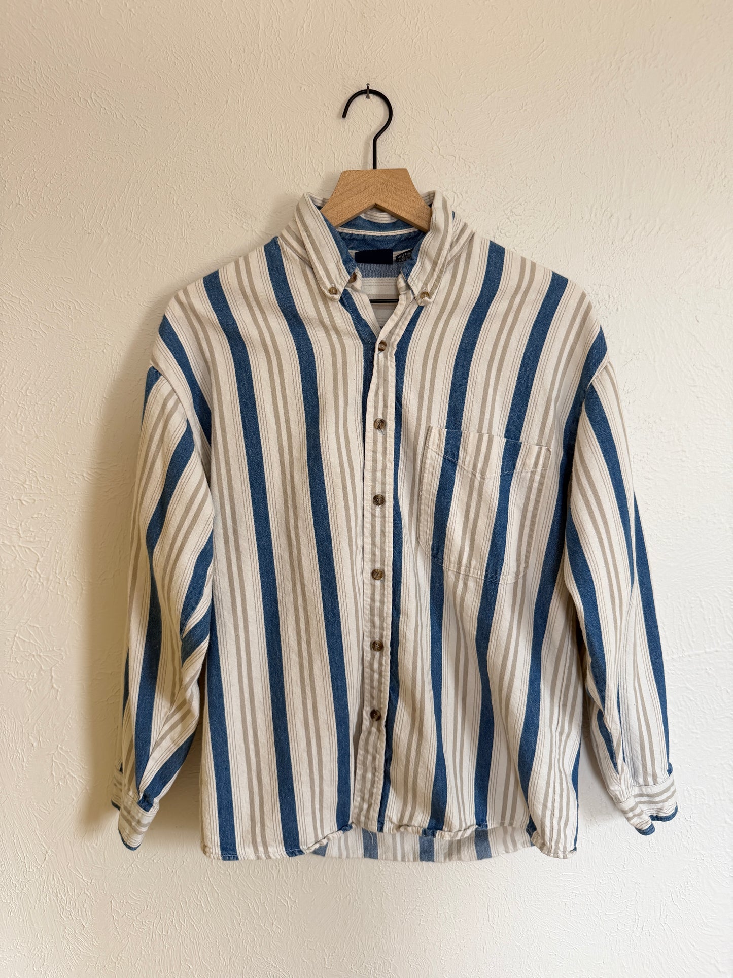 Vintage Thick Striped Button Up (S/M)