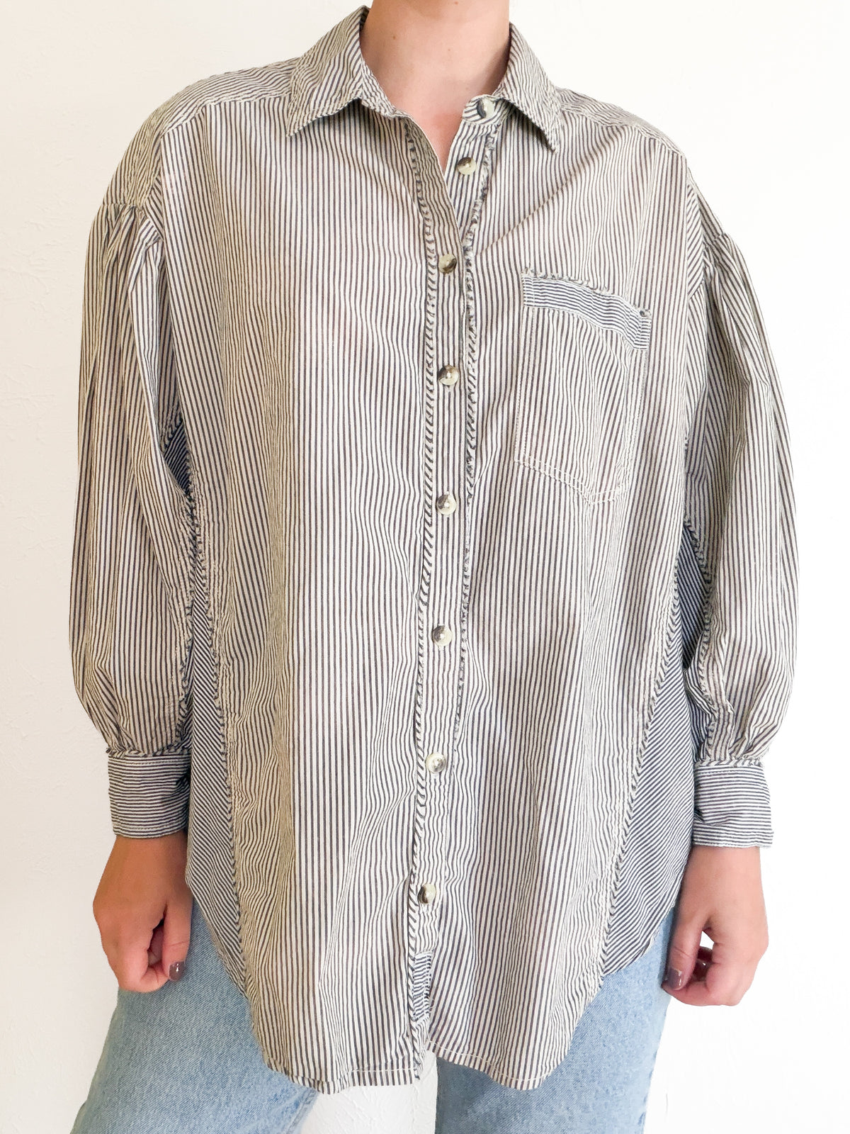 Free People Striped Button Up (S)