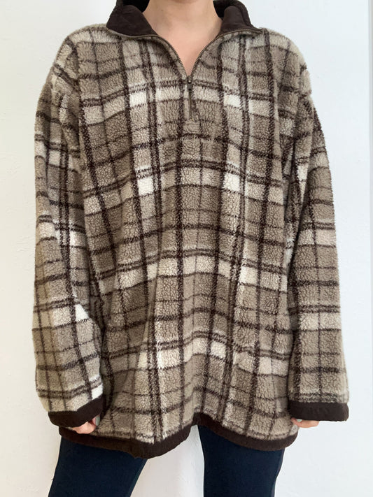 Plaid Fleece Zip (M)