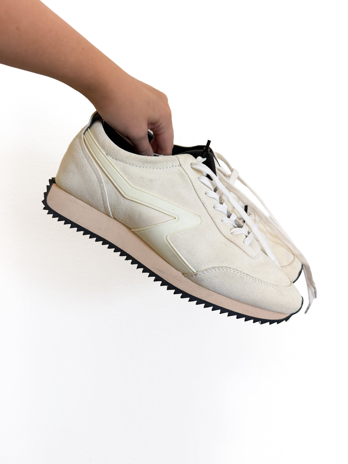 Rag & Bone Retro Runner Suede Cream Sneakers (10)