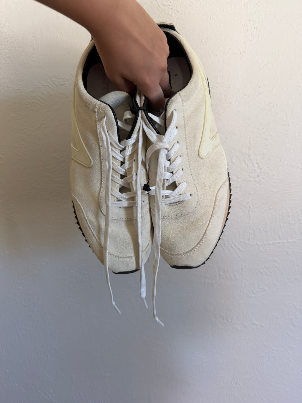 Rag & Bone Retro Runner Suede Cream Sneakers (10)