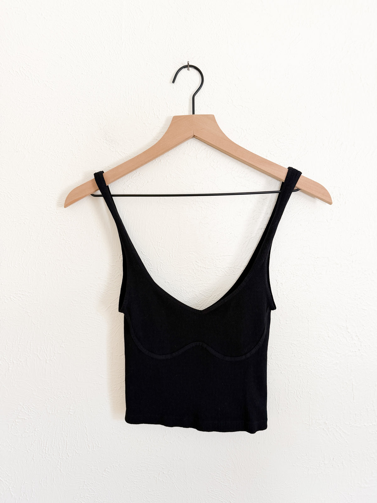 Intimately Free People Meg Seamless Black Crop Tank (M/L)