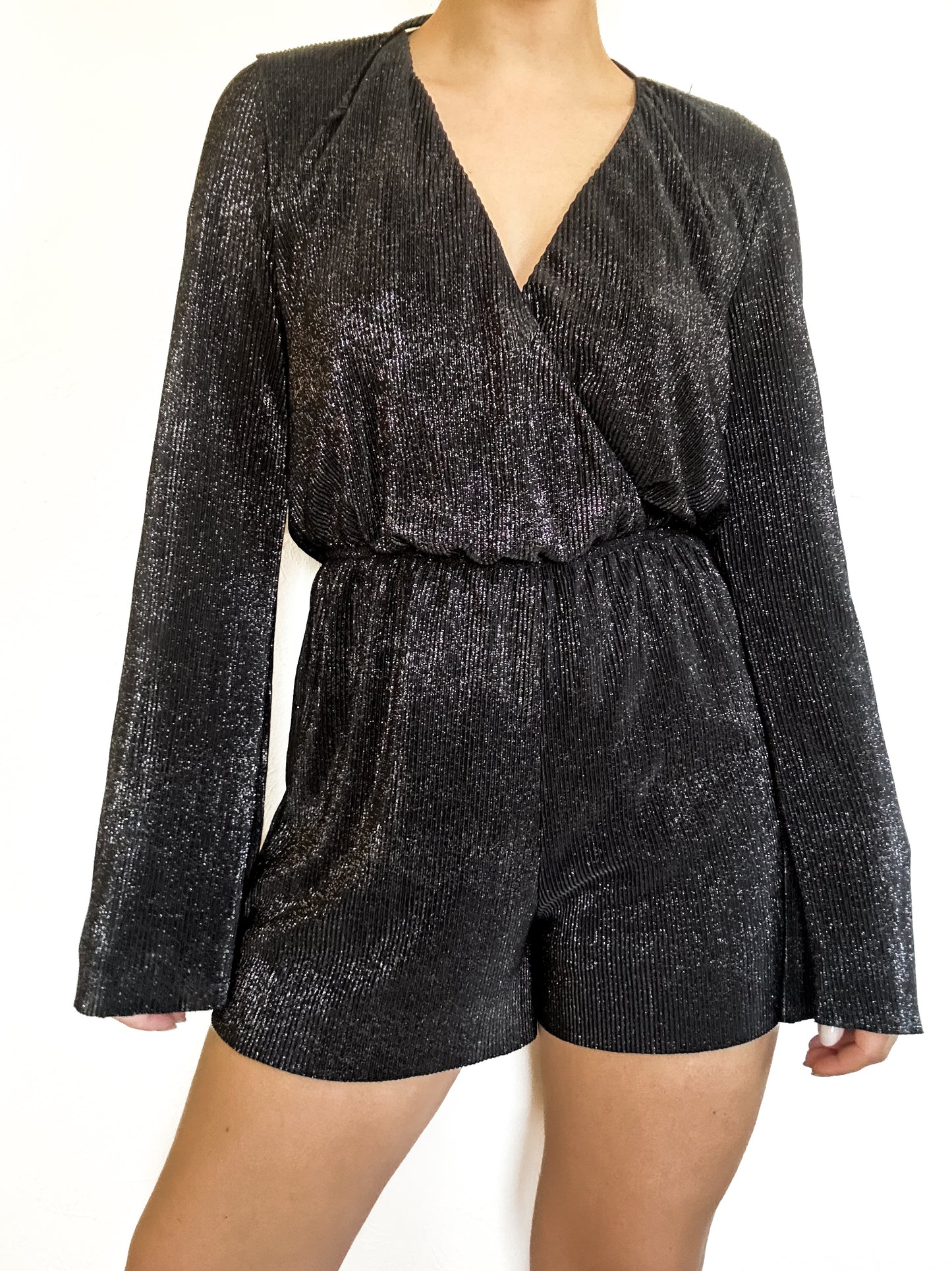 Target Black Silver Glitter Romper (XS)