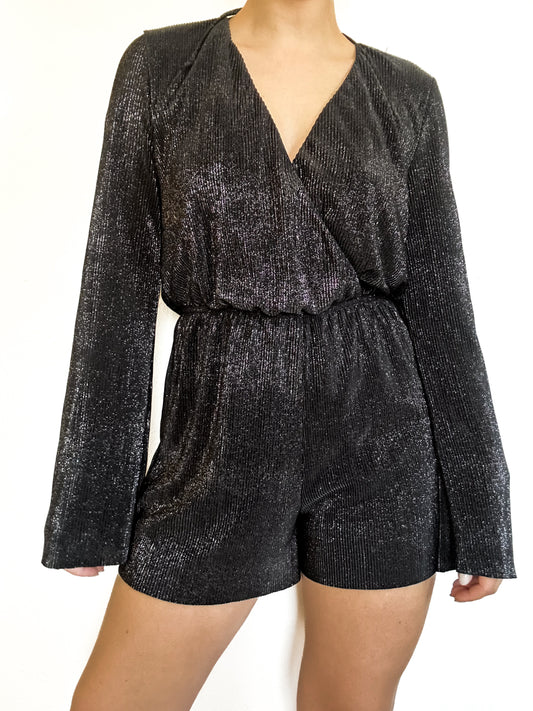 Target Black Silver Glitter Romper (XS)